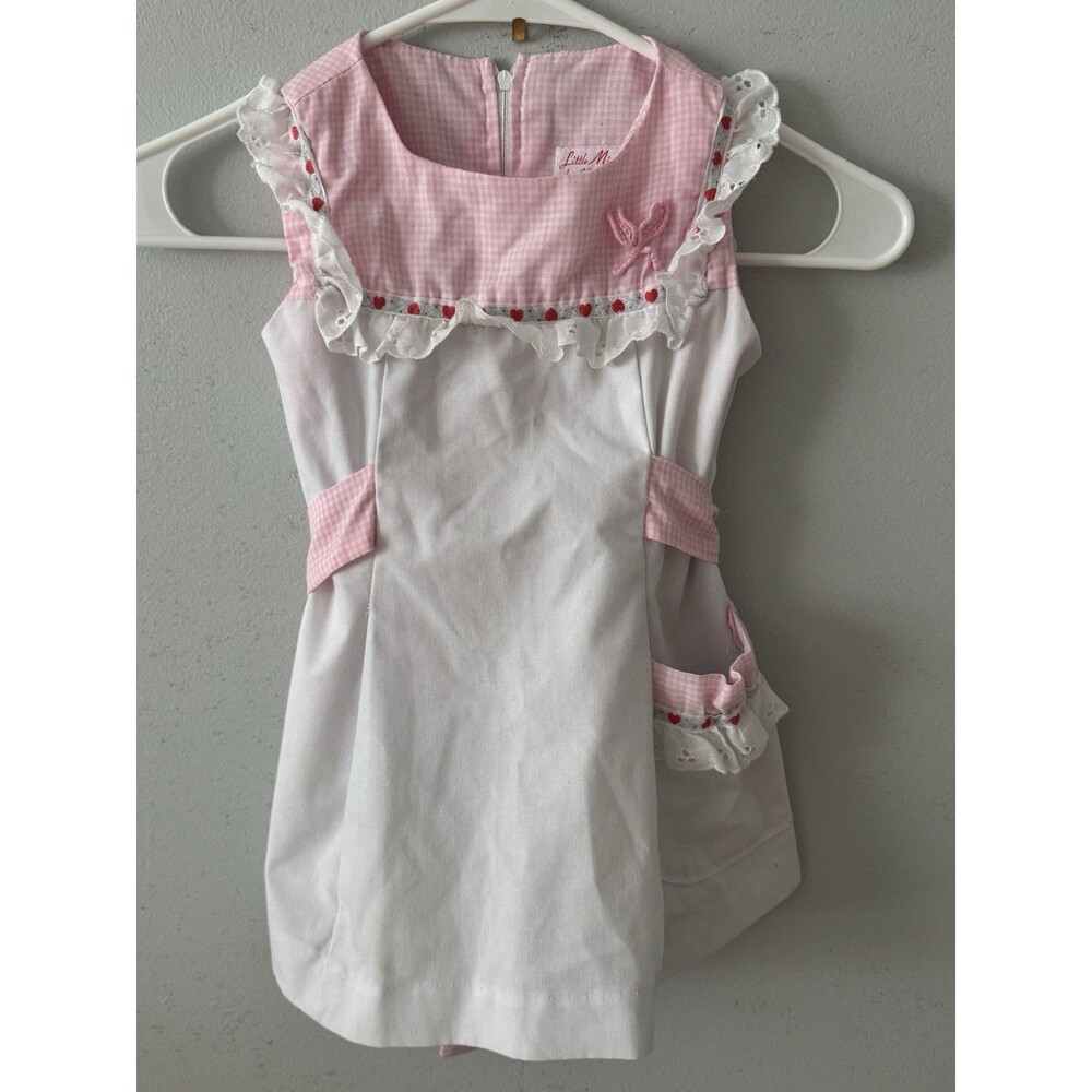 Vintage Little Miss Jennis By Marilyn Koster Girls Apron Size 2T Ruffle Cottage